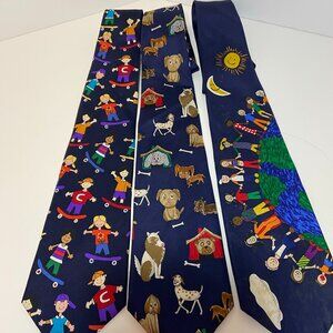 Bundle of 3 Save the Children Collection Silk Ties – Children’s Artwork Designs